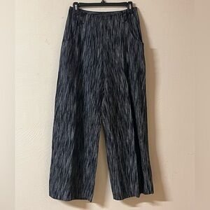 Vintage Basic Threads Linen High Rise Pants Black Striped Career Work Wear XS